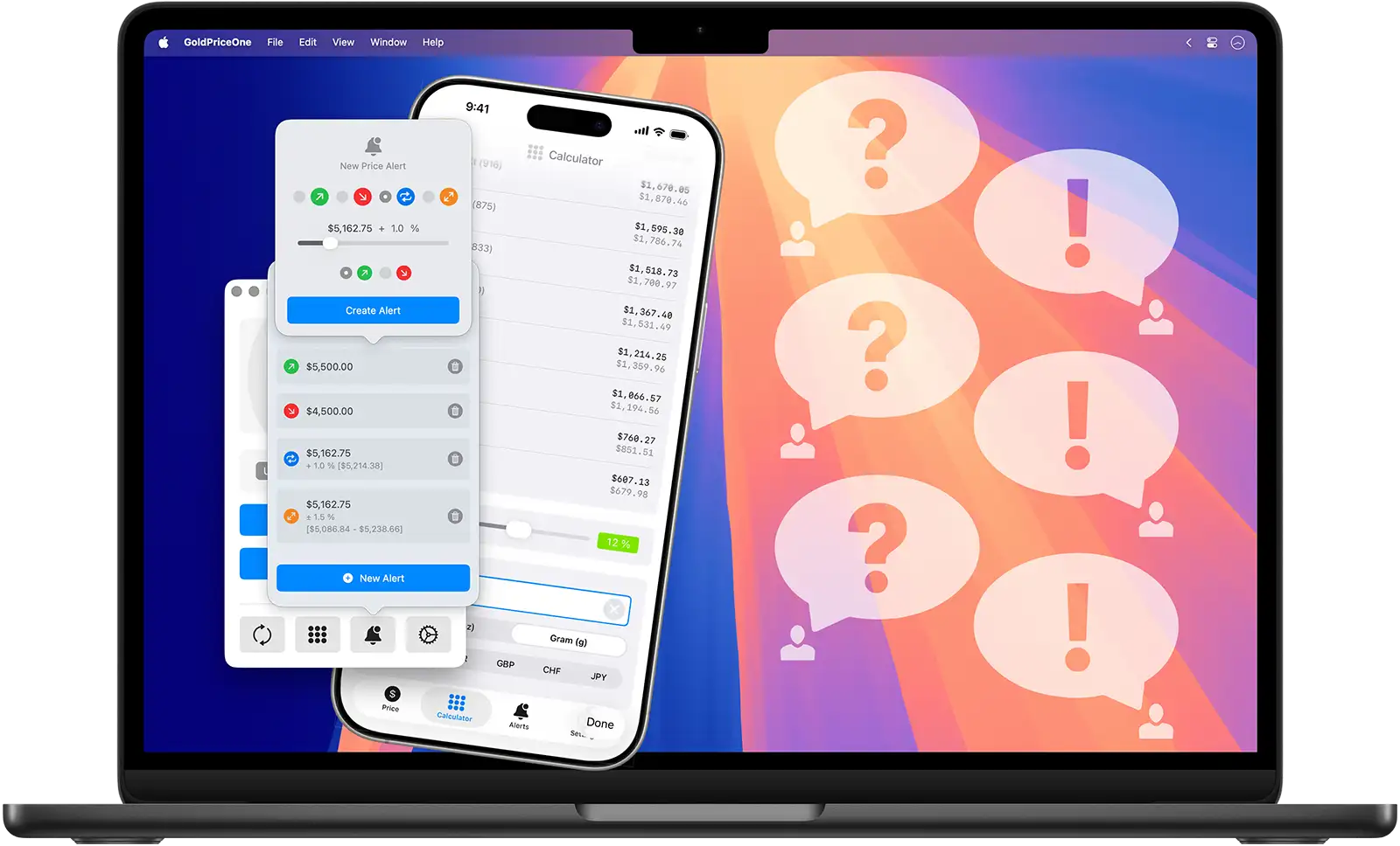 GoldPriceOne and GoldPriceOneMobile answers to frequently asked questions
