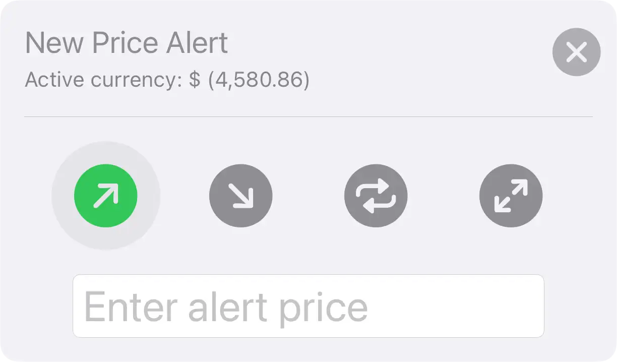 add take profit (above) alert goldpriceonemobile