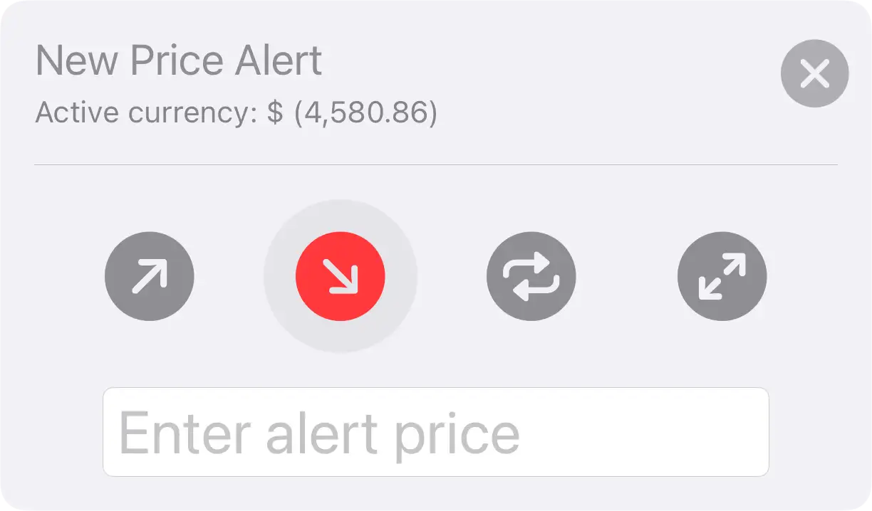 add stop loss (below) alert goldpriceonemobile