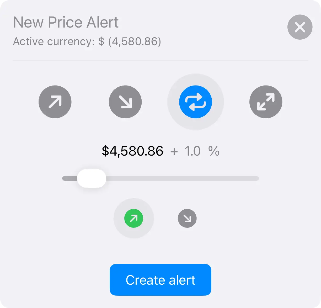 add a moving (auto renewing) alert goldpriceonemobile