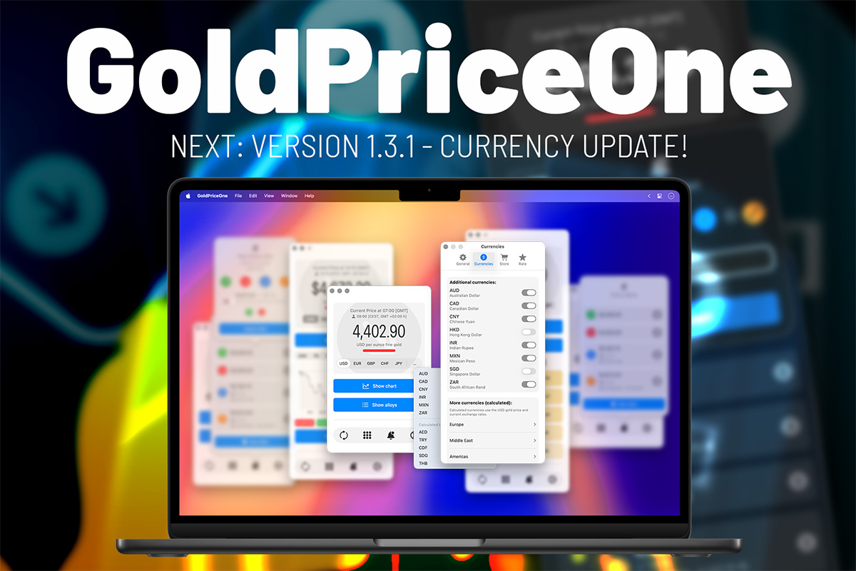goldpriceone macos version 1.3.1 - the currency update